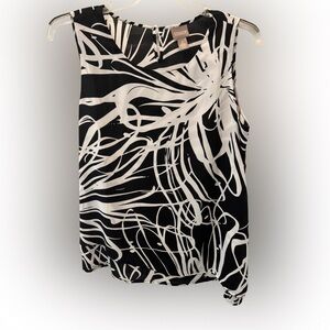 Chico’s Chiffon Black and White Tank Size 12/14 NWOT